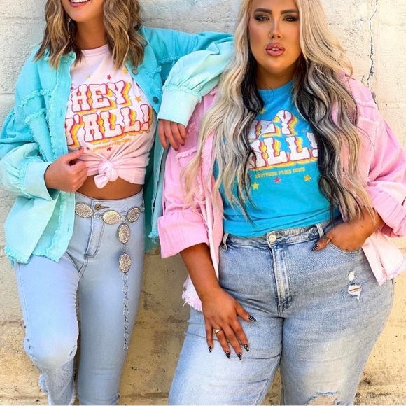 Southern Fried Chics pink ombré shacket - Picture 2 of 4